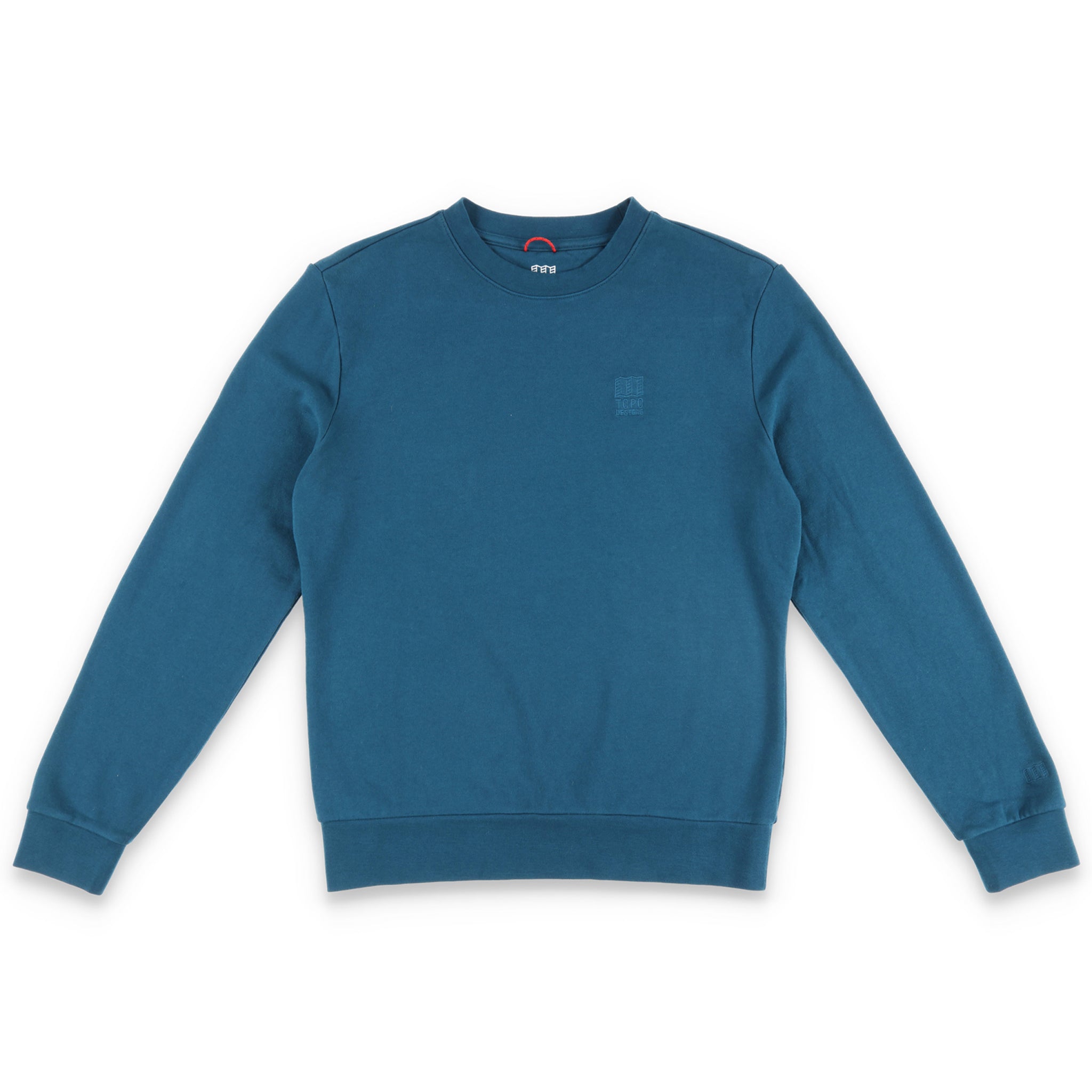 Topo Designs Men's Dirt Crew sweatshirt in 100% organic cotton in "pond blue".