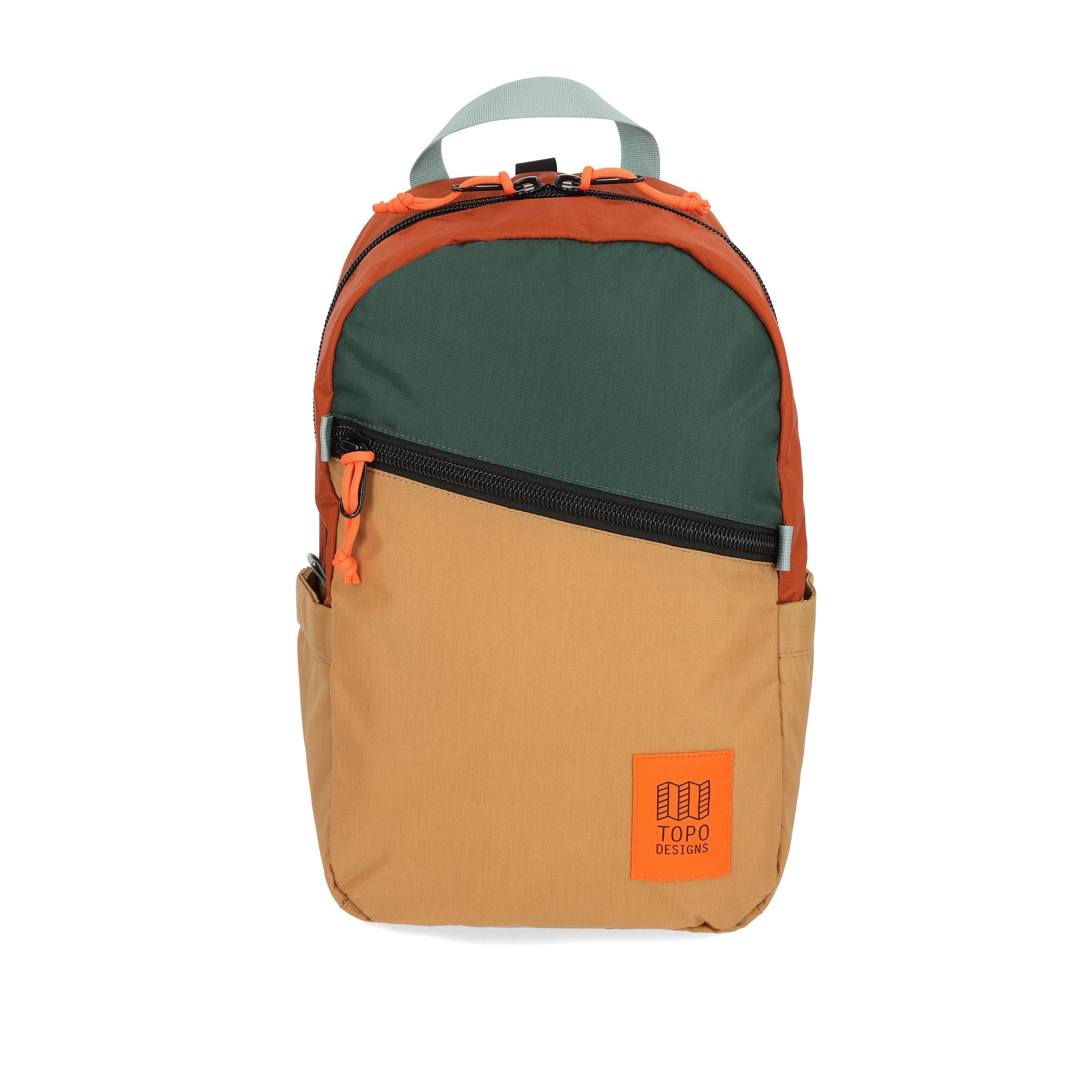 Topo Designs Light Pack in recycled "Forest / Khaki" nylon