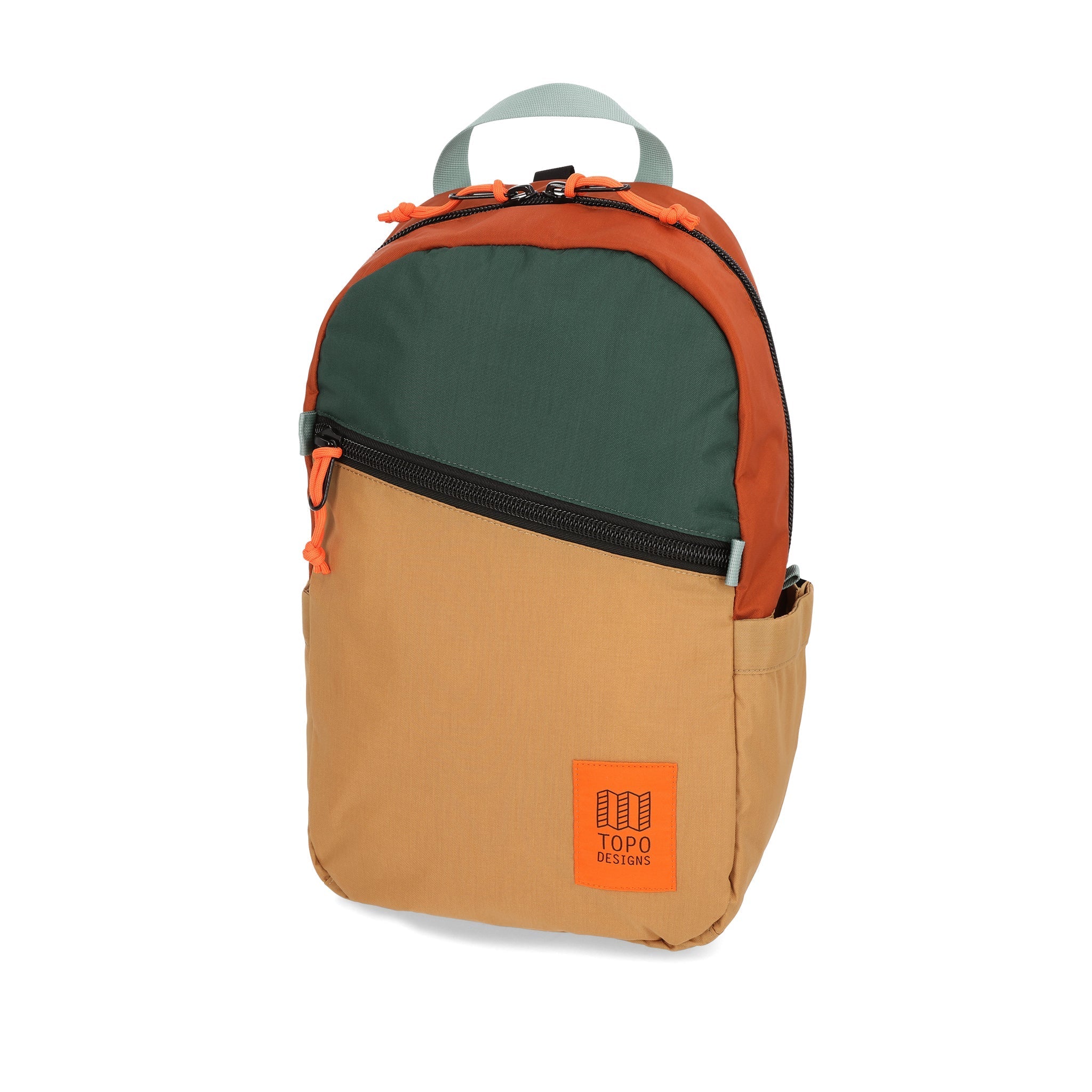 Topo Designs Light Pack in recycled "Forest / Khaki" nylon