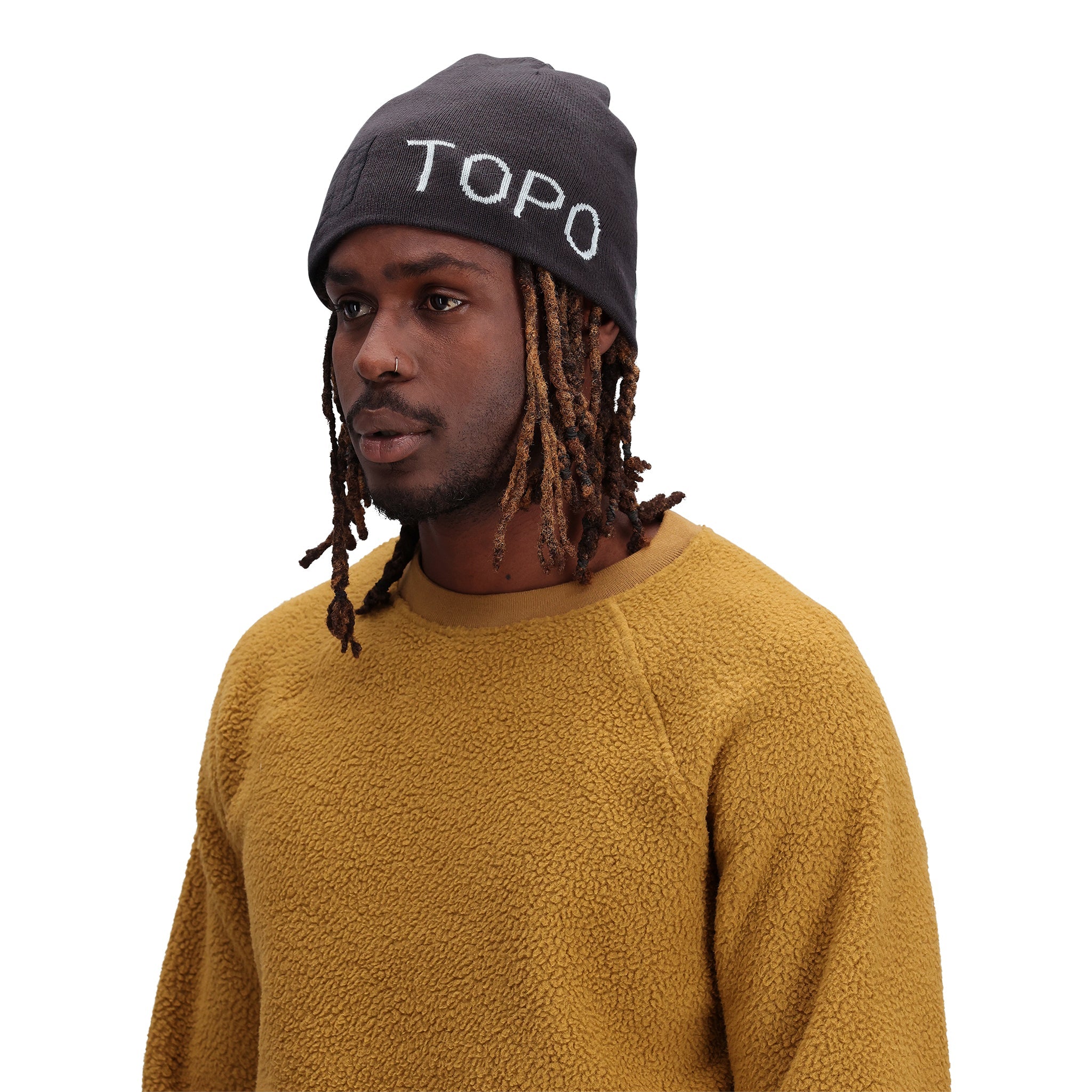 Topo Designs Slim Fitted Beanie "Black / Charcoal"