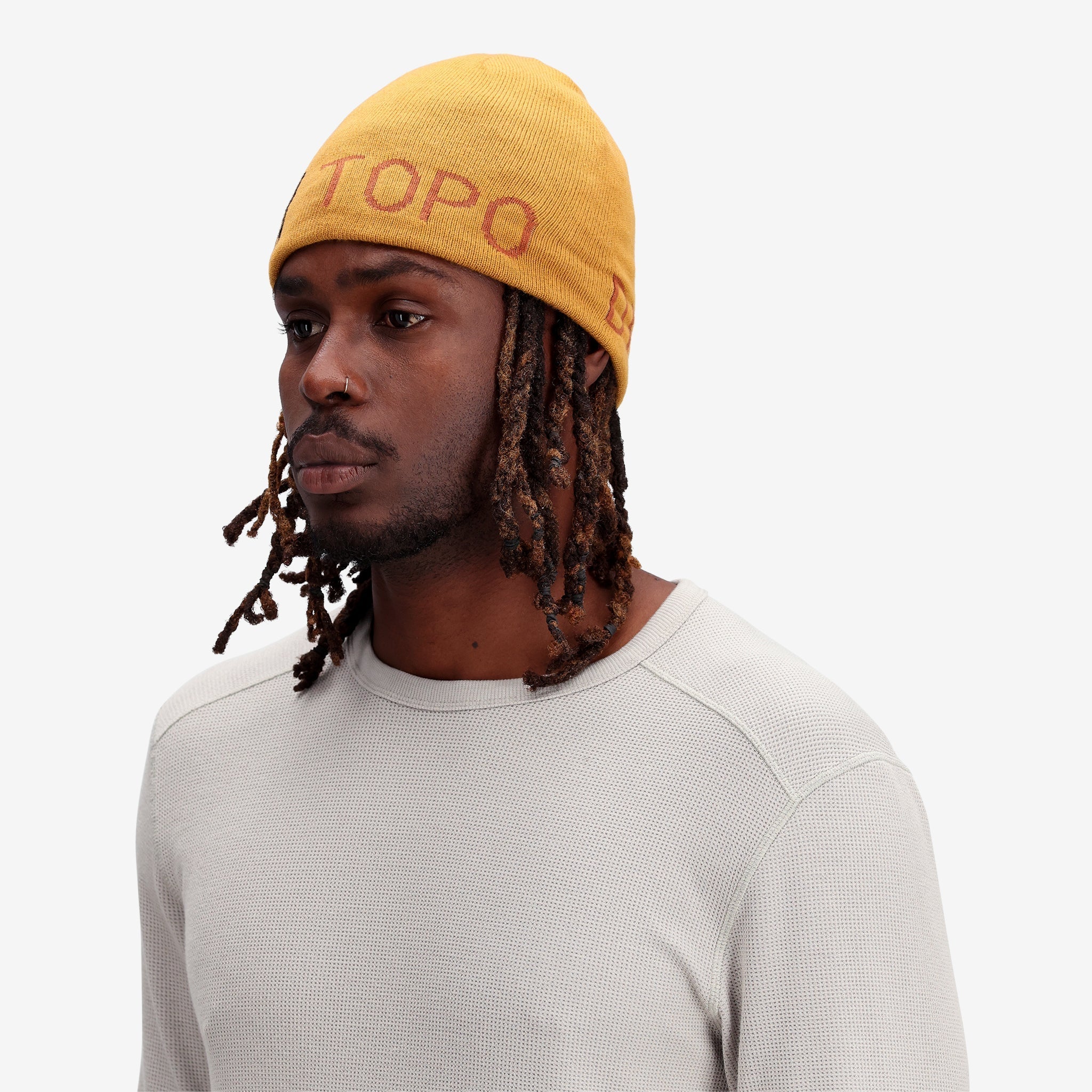 Topo Designs Slim Fitted Beanie "Brick / Khaki"