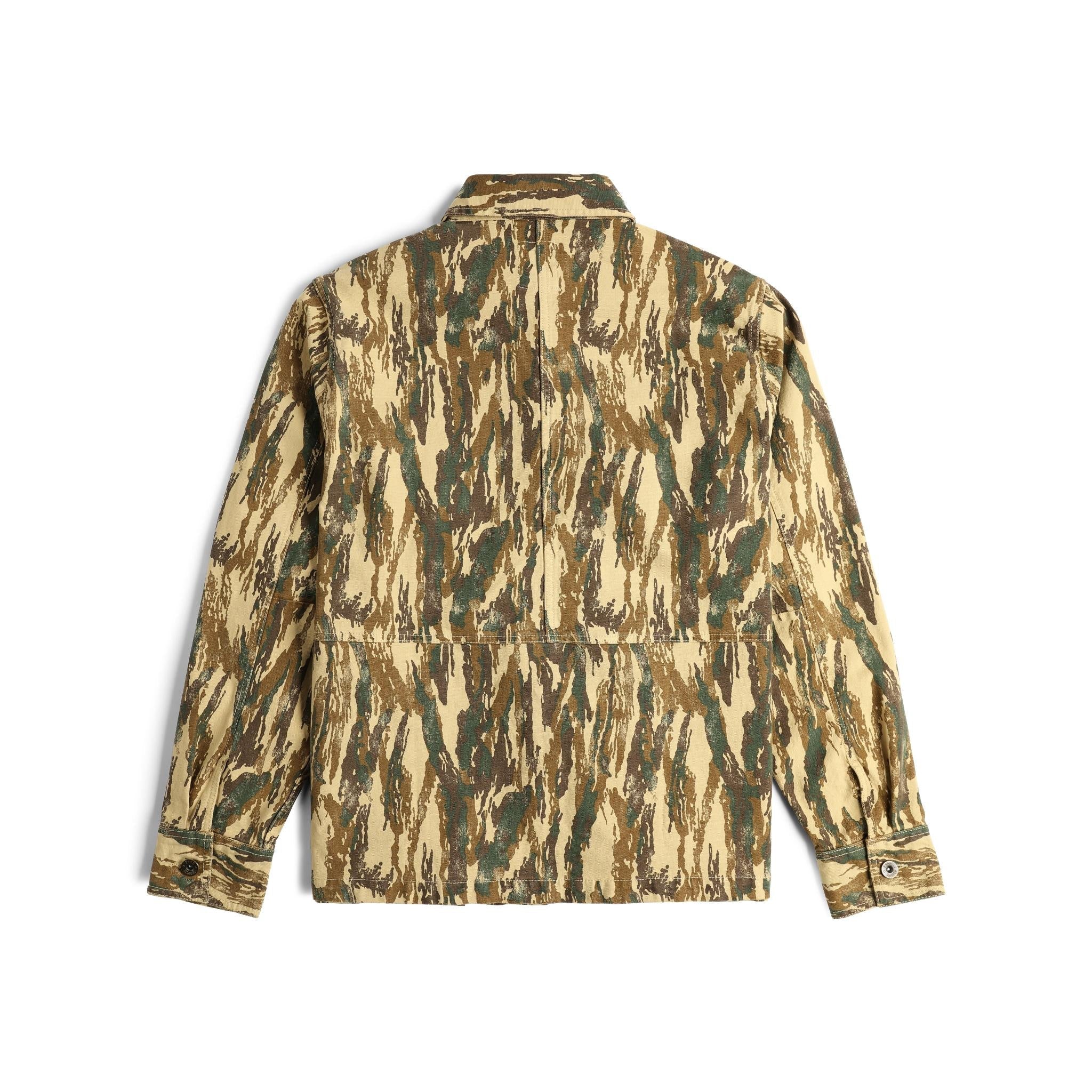 Back View of Topo Designs Dirt Utility Jacket - Men's  in "Dirt Camo Print"