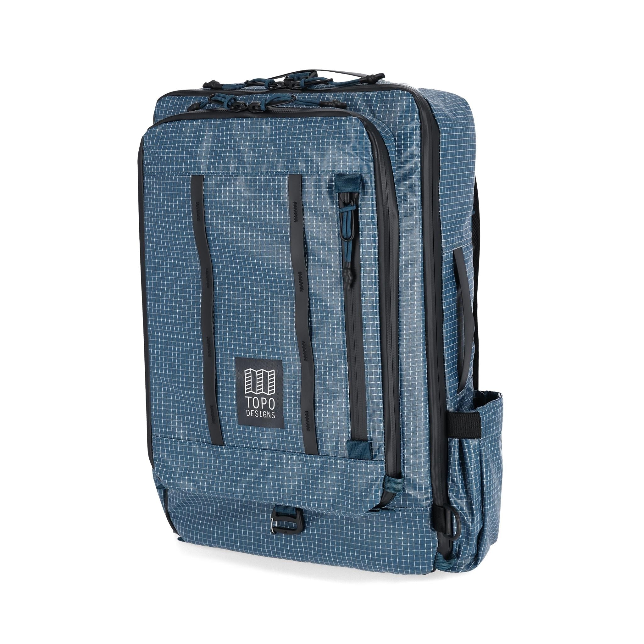 Front View of Topo Designs Apex Travel Bag 30L  in "Pond Blue"