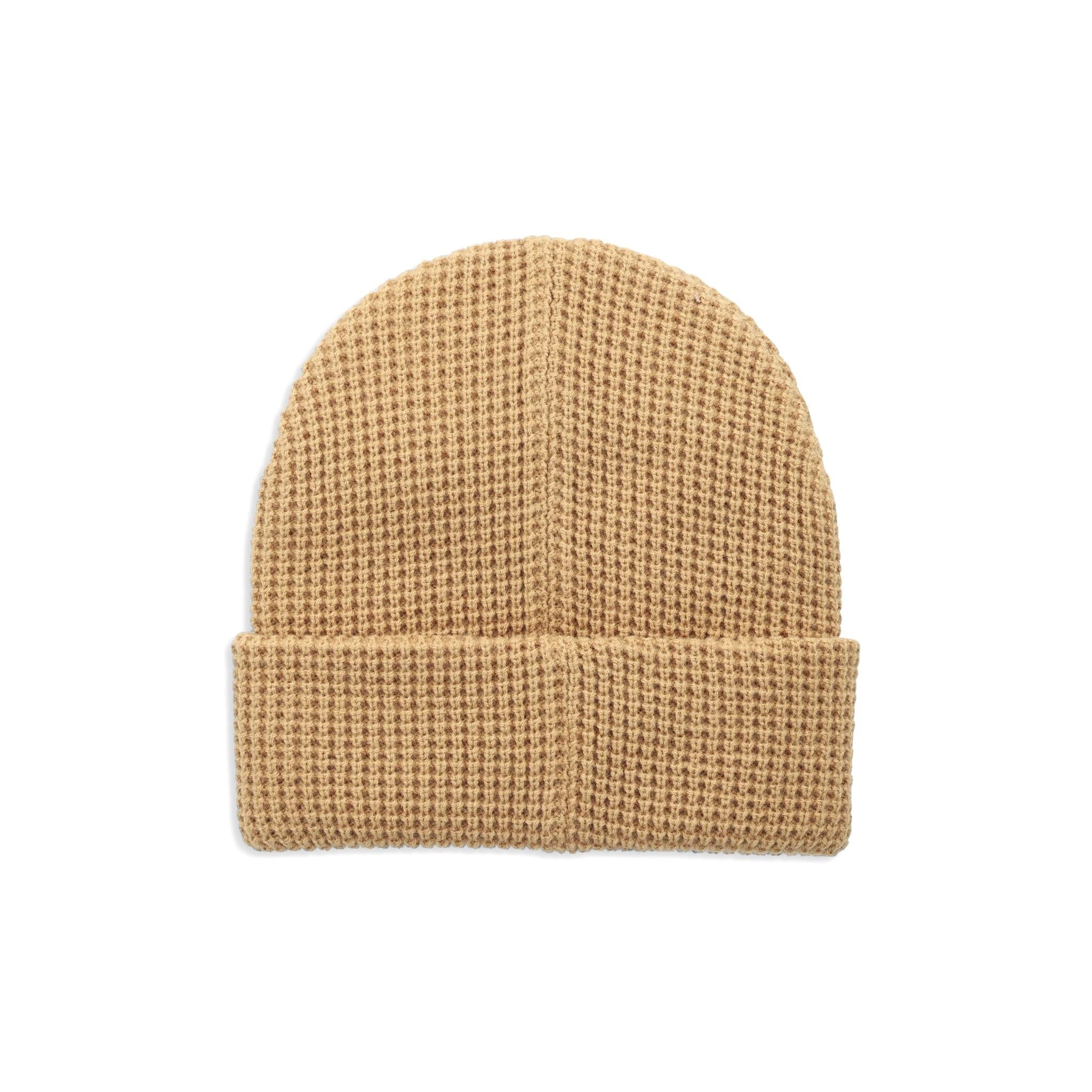 Back View of Topo Designs Waffle Knit Beanie in "Sahara"