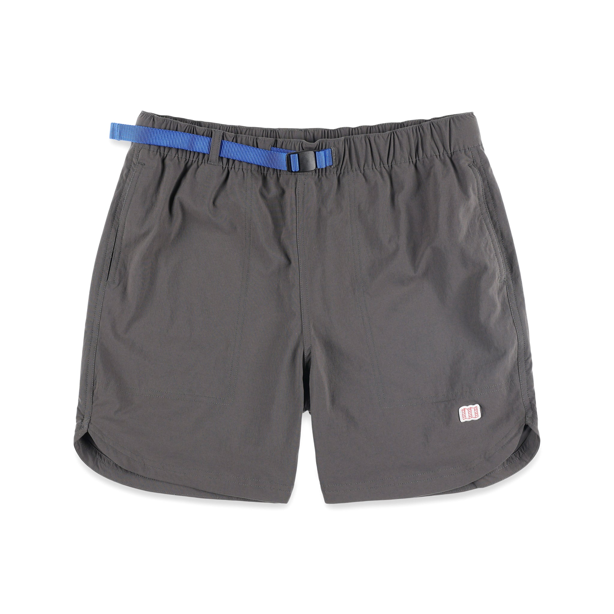 Topo Designs Men's River quick-dry swim Shorts in charcoal gray.