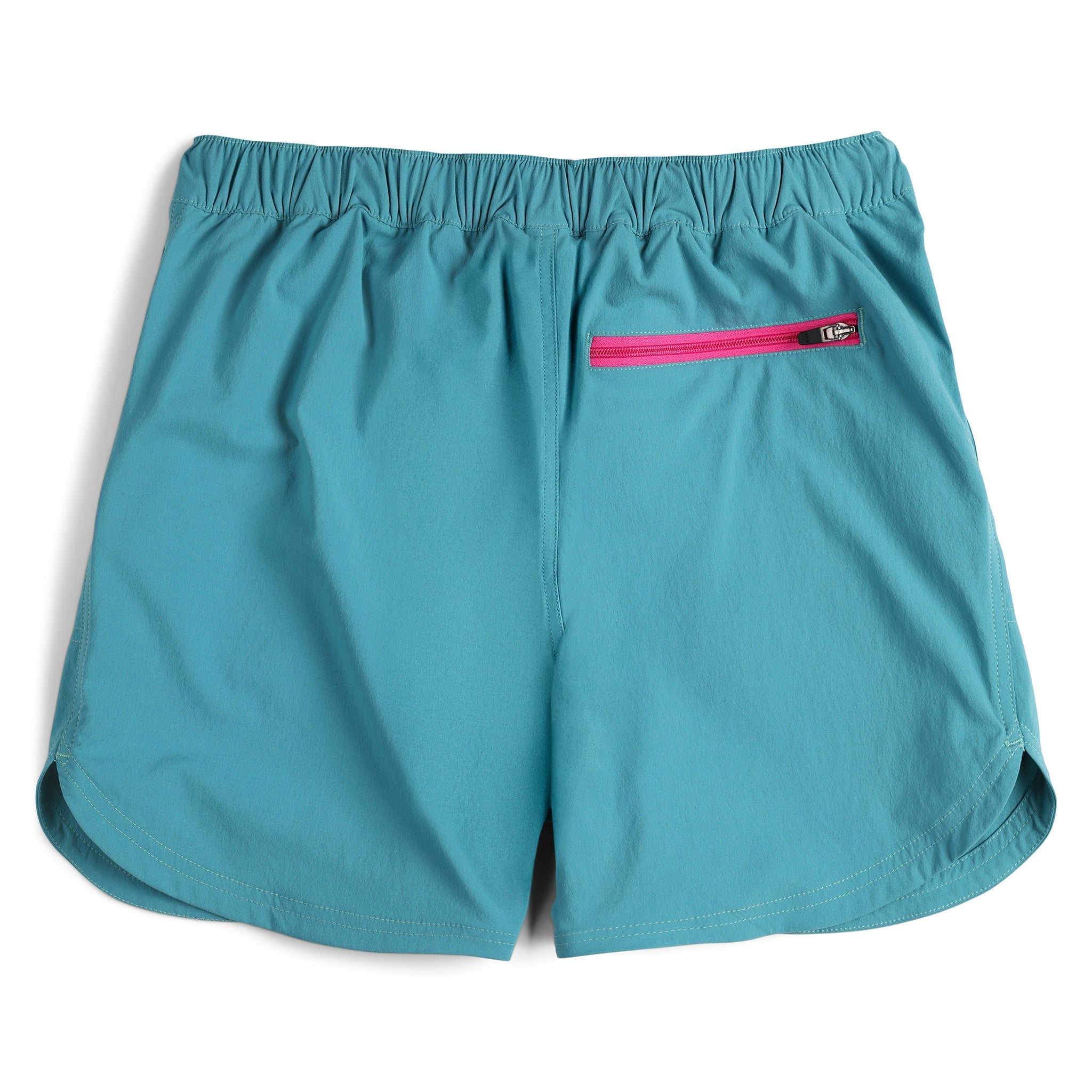 Back view of Topo Designs Women's River quick-dry swim Shorts in "Glacier".Topo Designs Women's River quick-dry swim Shorts in "Glacier".