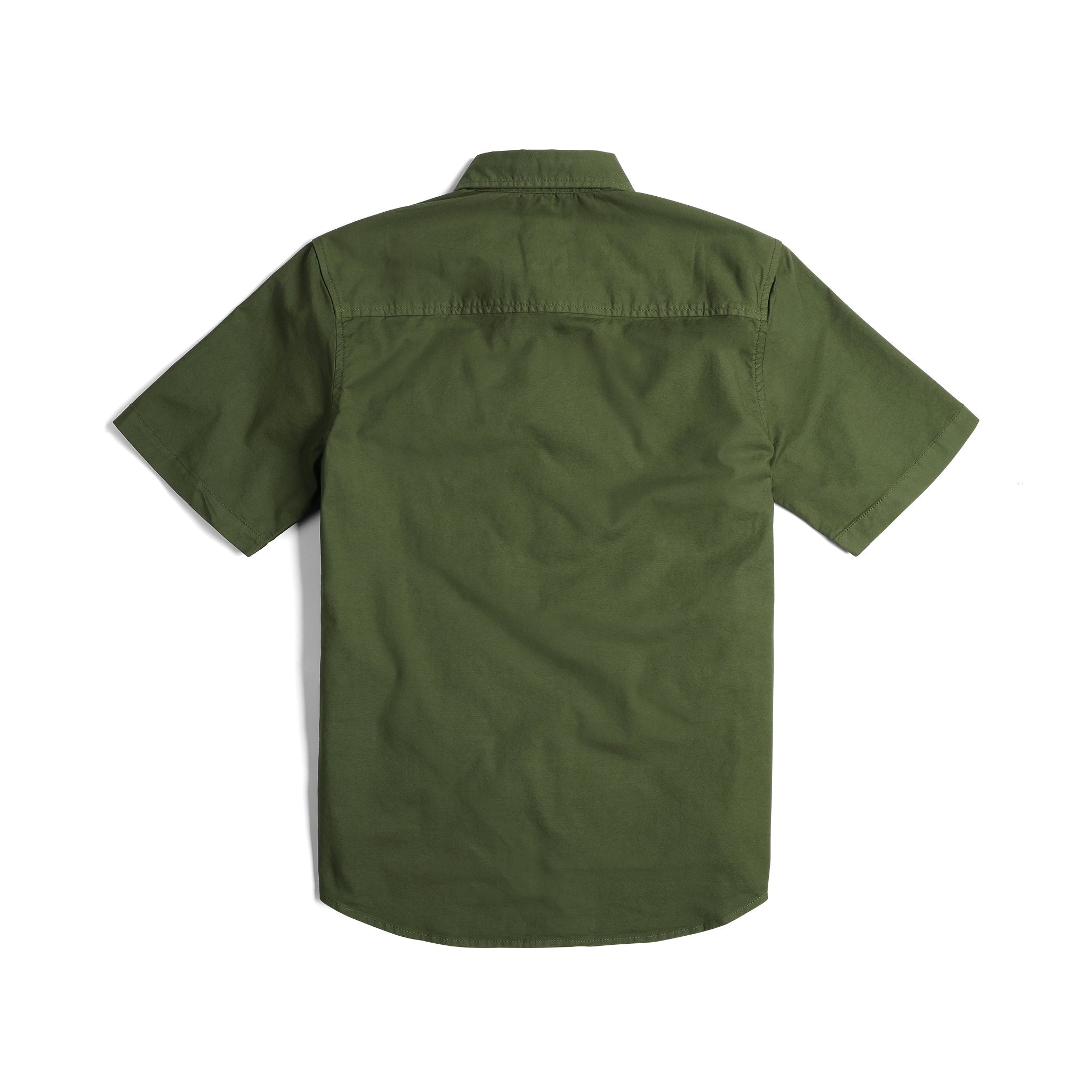 Back View of Topo Designs Dirt Desert Shirt Ss - Men's in "Olive"