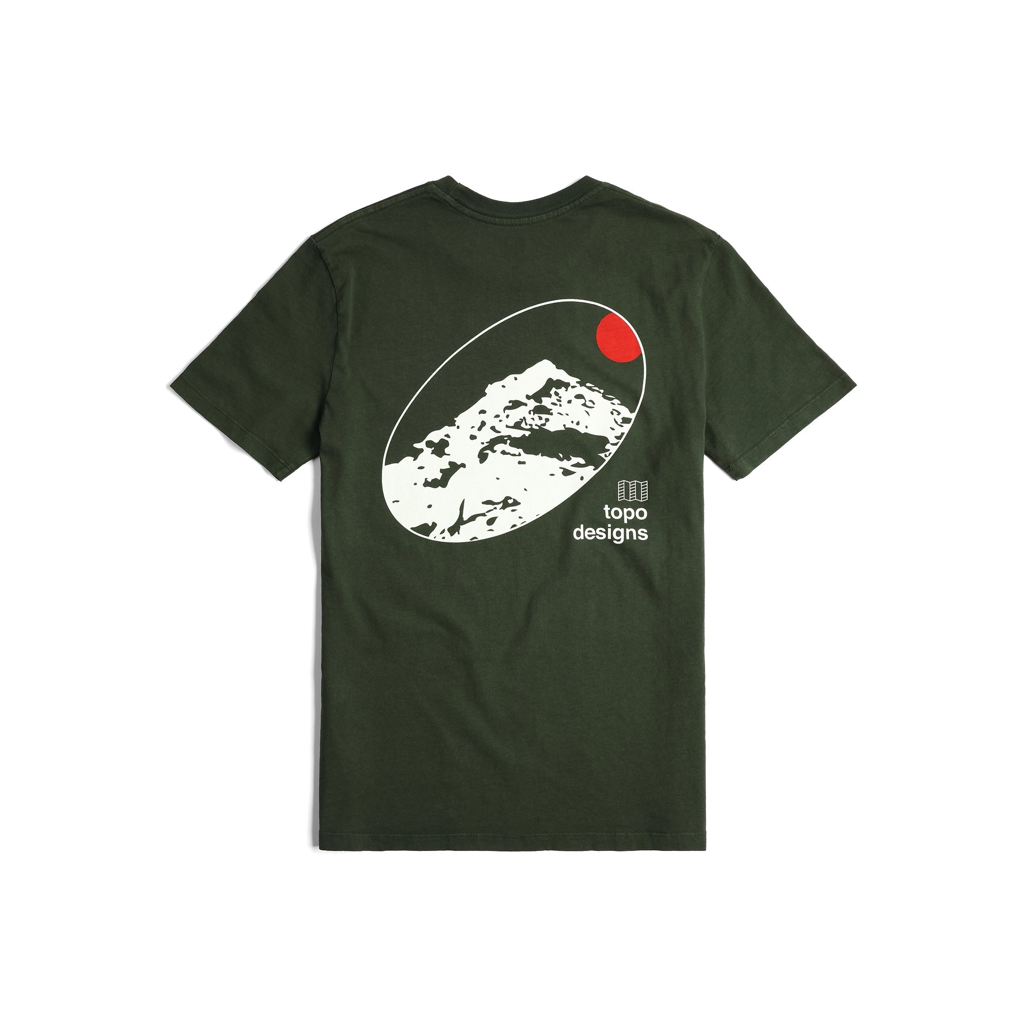 Back View of Topo Designs Ellipse Tee - Men's in "Olive"