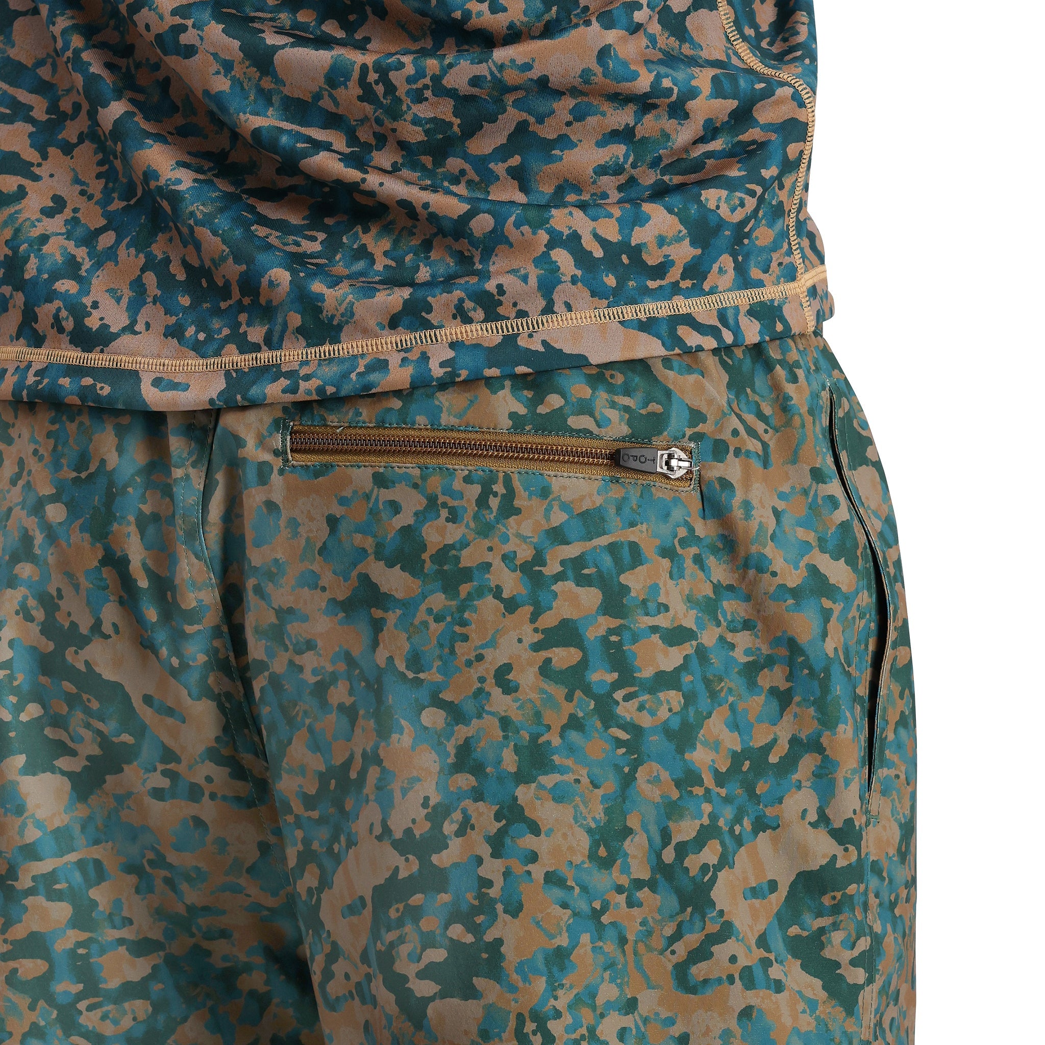 Detail shot of Topo Designs River Shorts - Men's in "Sahara Nebula"