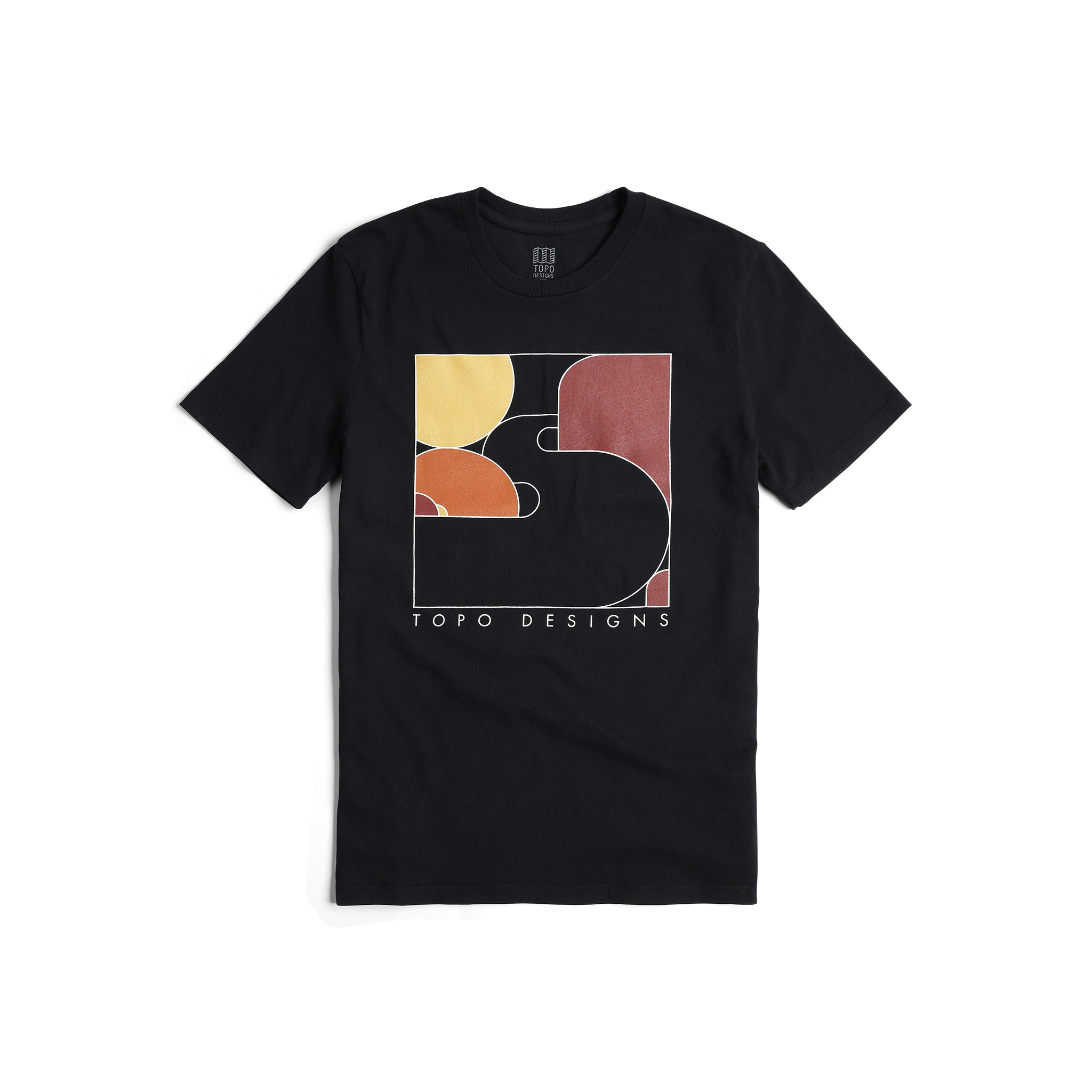 Front View of Topo Designs Toposcape Tee - Men's in "Black"