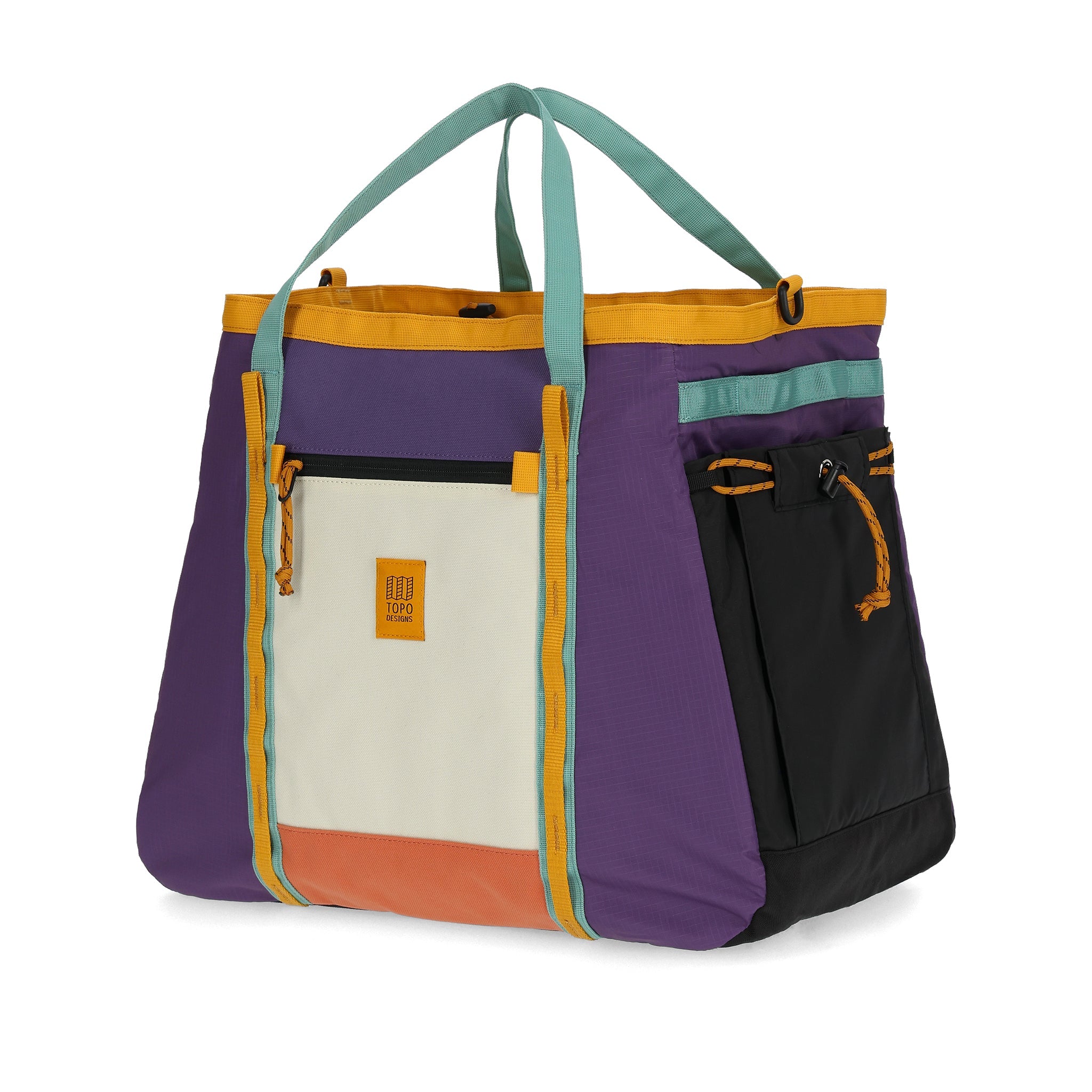 Front View of Topo Designs Mountain Gear Bag in "Loganberry / Bone White"