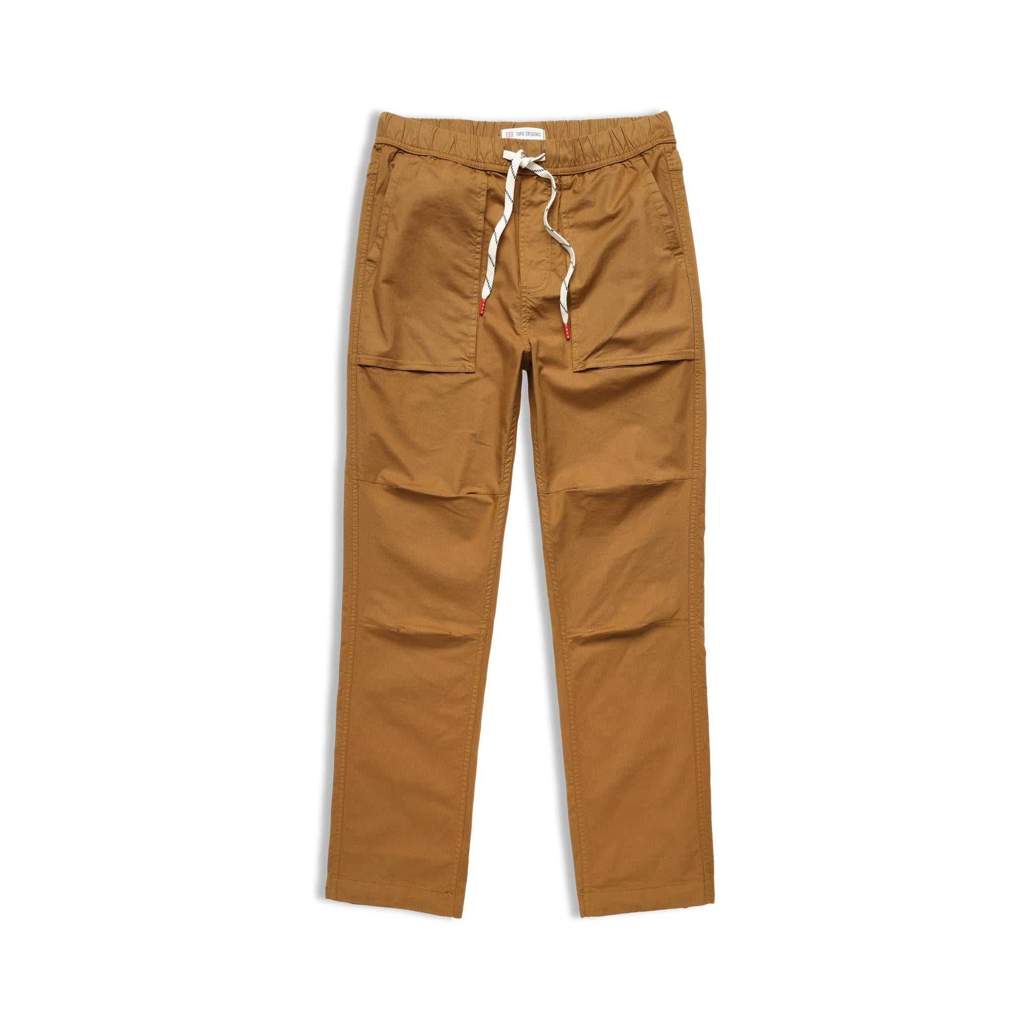 Front View of Topo Designs Desert Pants - Men's in "Dark Khaki"