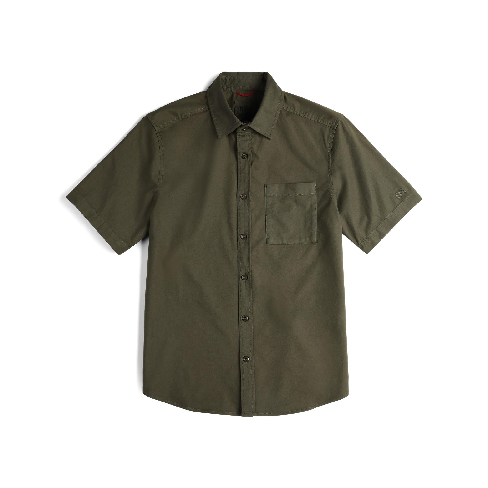 Front View of Topo Designs Dirt Desert Shirt Ss - Men's in "Beetle"