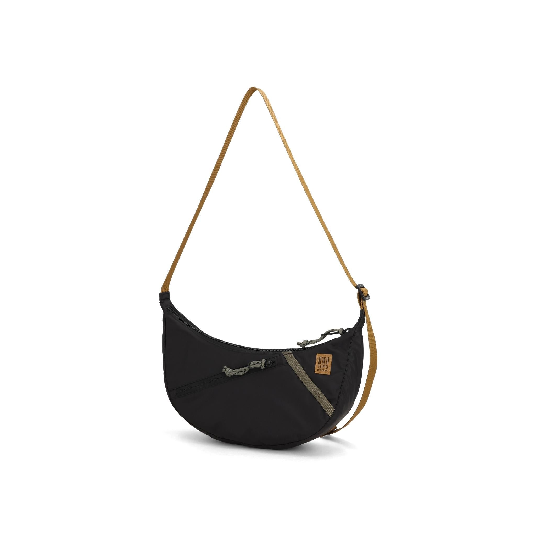 Front View of Topo Designs Moonlight Crossbody Bag in "Black / Neutral"