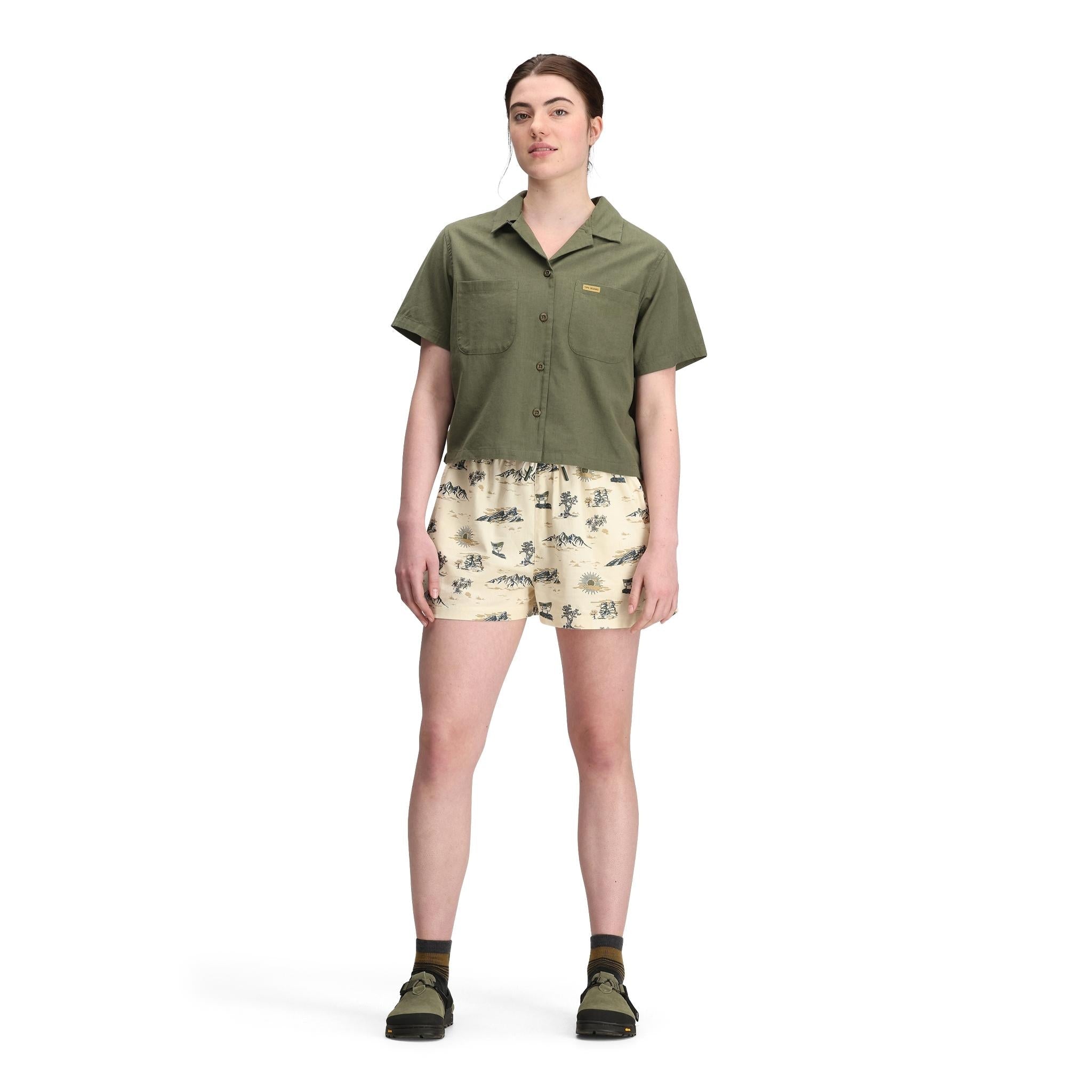 General front model shot of Topo Designs Daytripper Shorts - Women's in "Westbound"