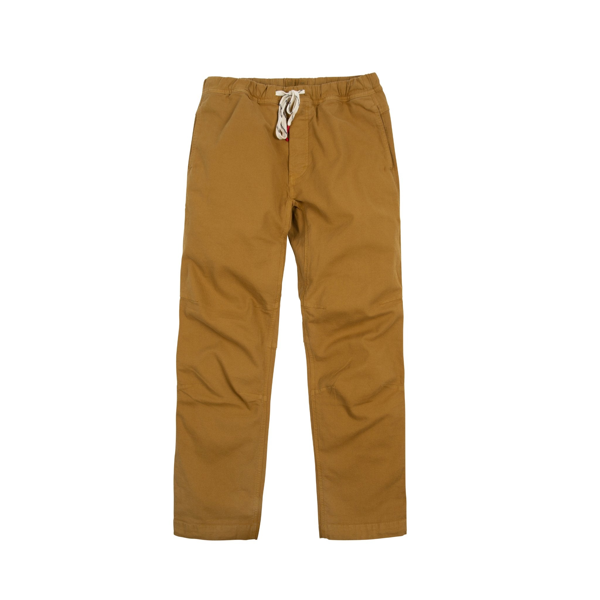 Front product shot of Topo Designs Men's Dirt Pants in Khaki brown.