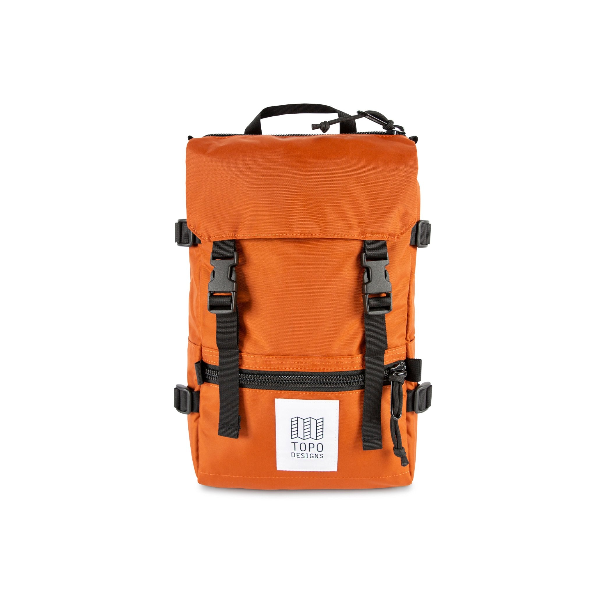 Topo Designs Rover Pack Mini backpack in "Clay" orange.