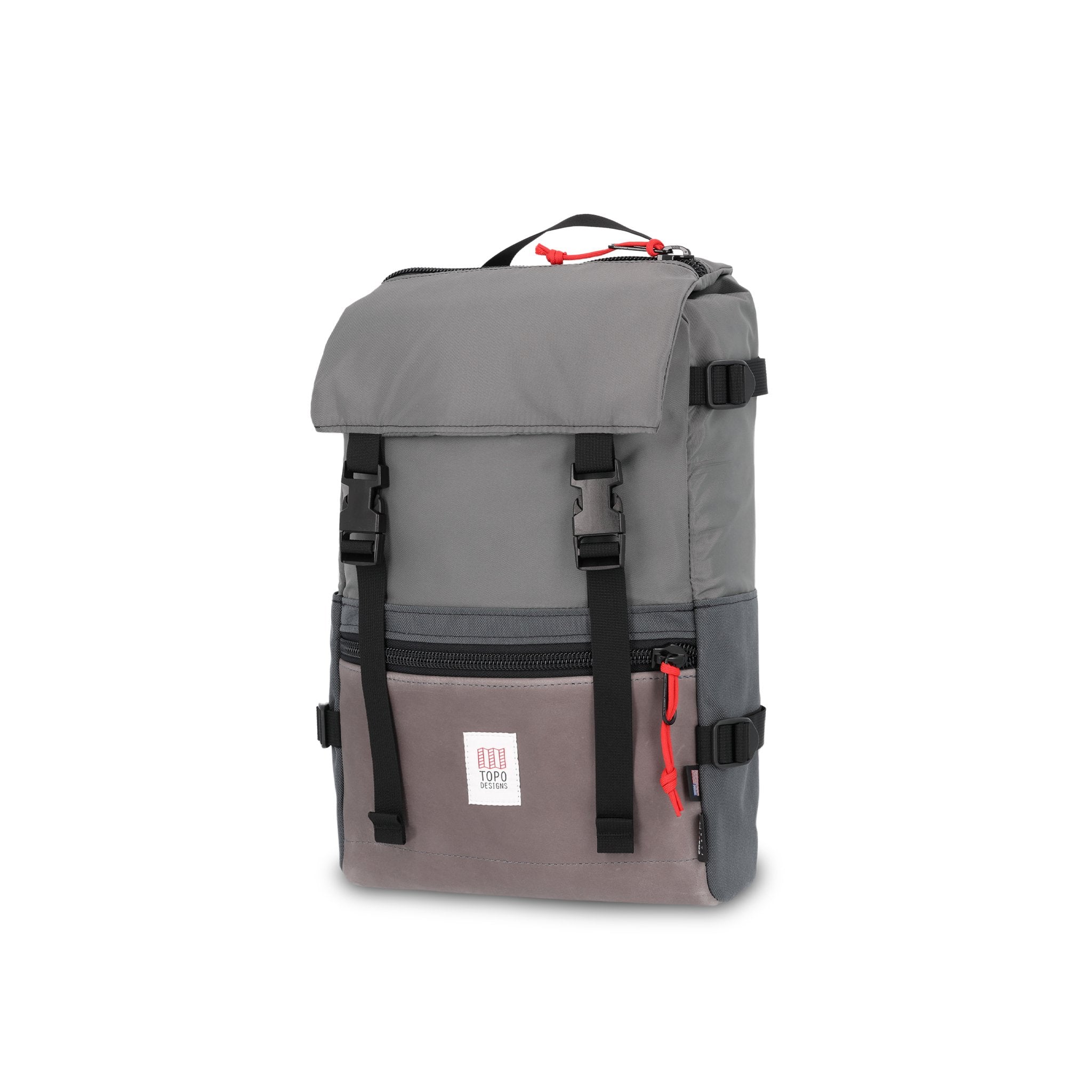 Topo Designs Rover Pack Heritage Made in the USA Backpack in Charcoal gray Leather