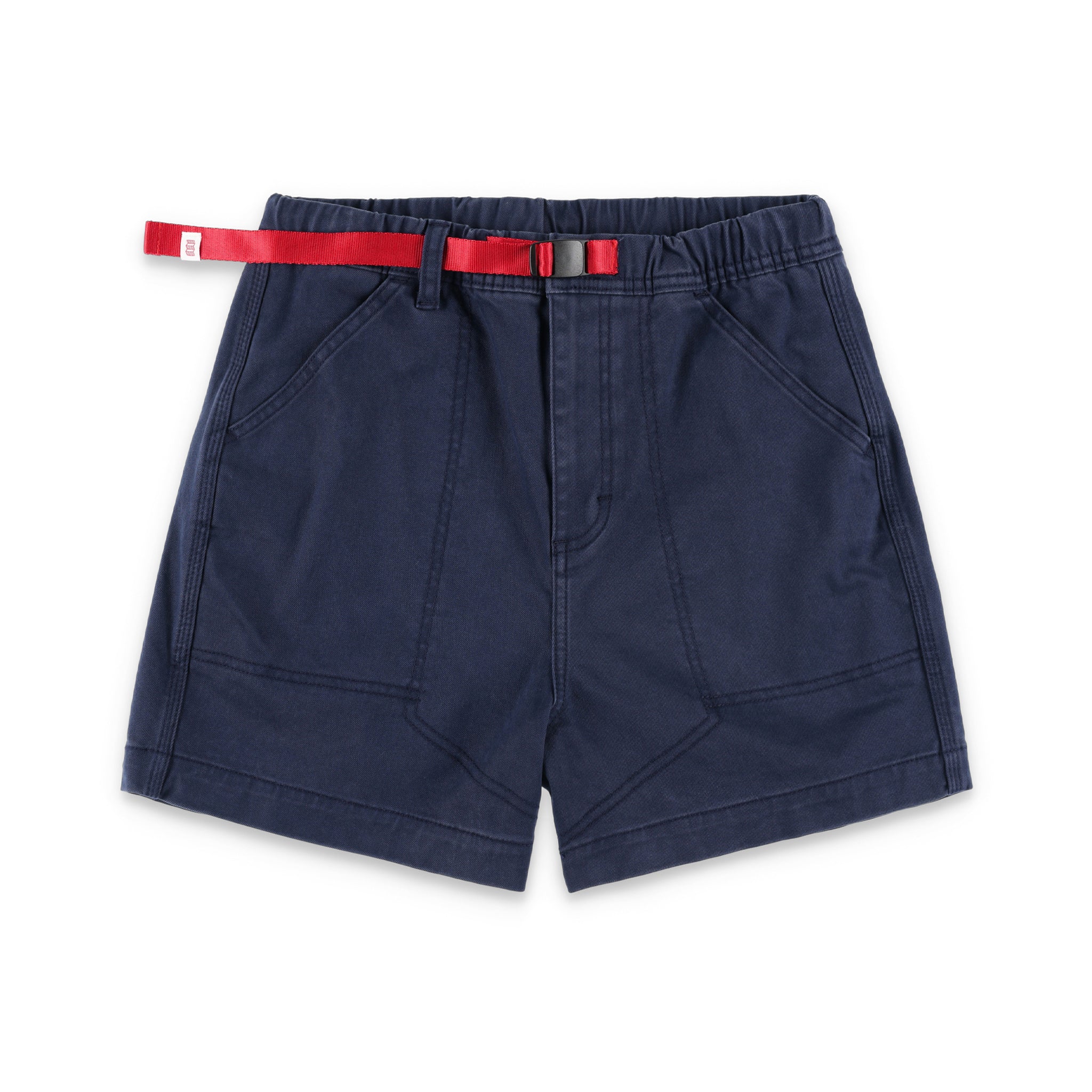 Topo Designs Women's Mountain Shorts in organic cotton "Navy" blue.